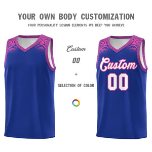 Custom Royal Pink Personalized Indians Print Sets Sports Uniform Basketball Jersey