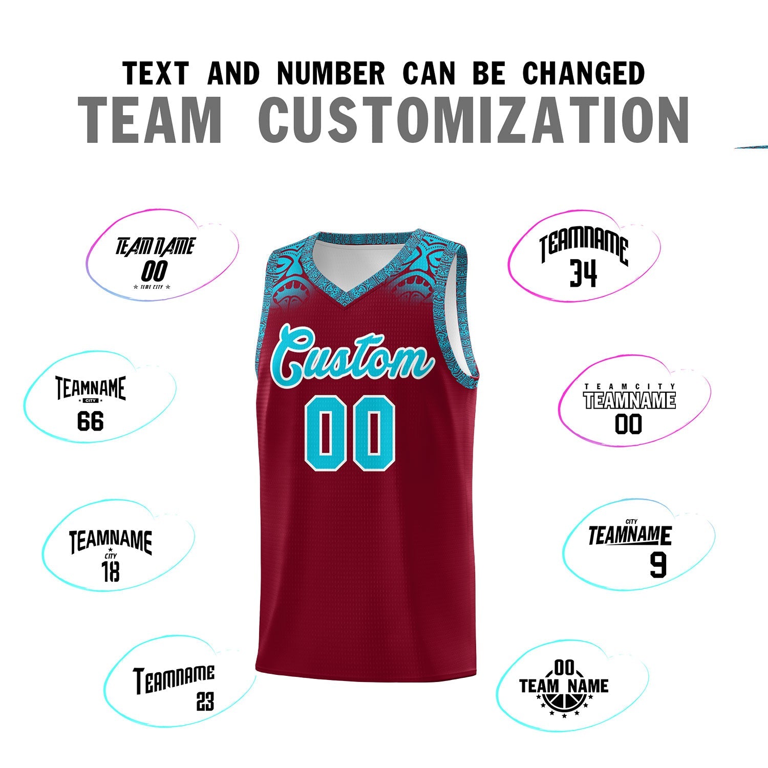 Custom Crimson Sky Blue Personalized Indians Print Sets Sports Uniform Basketball Jersey