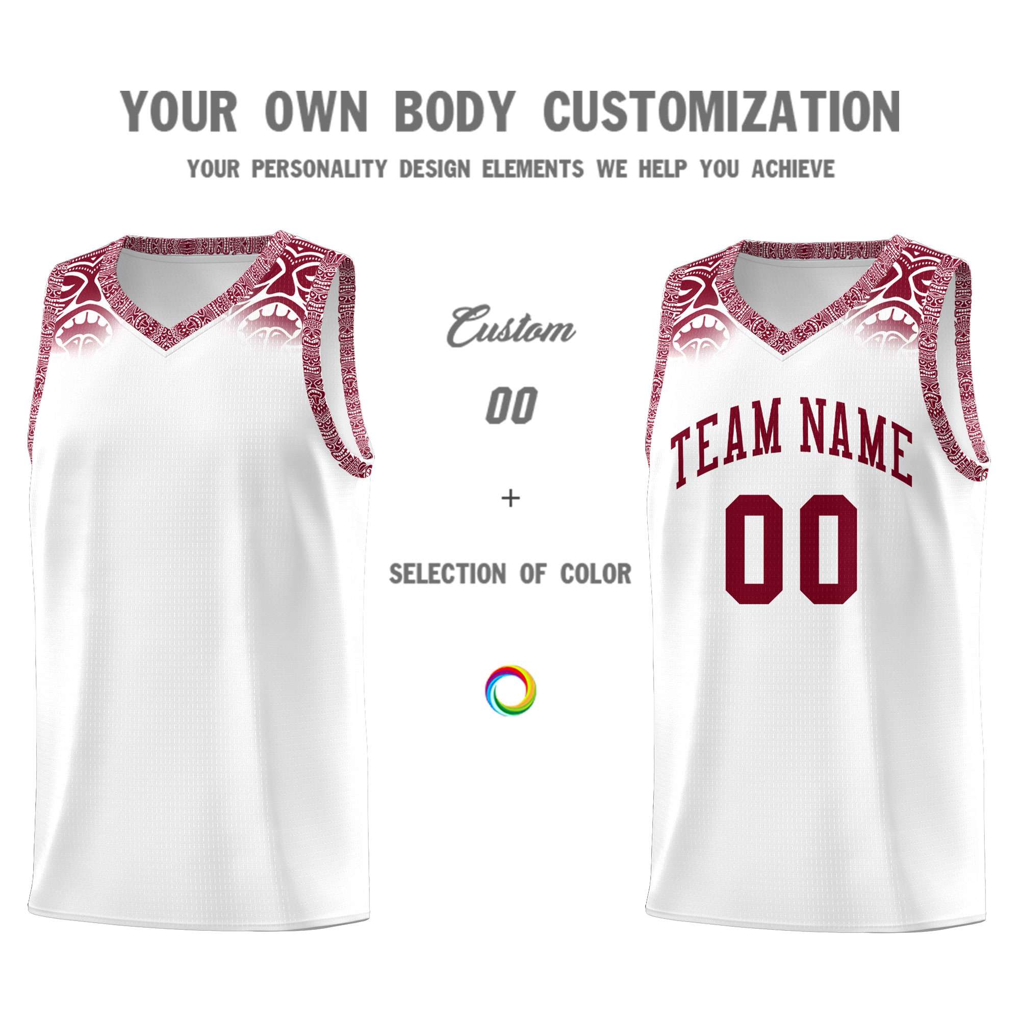 Custom White Crimson Personalized Indians Print Sets Sports Uniform Basketball Jersey