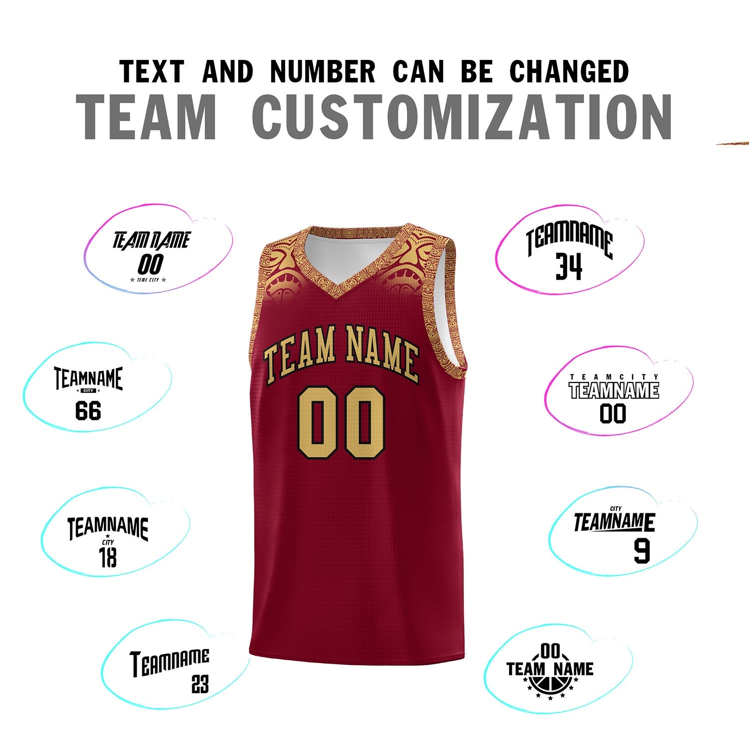 Custom Crimson Old Gold Personalized Indians Print Sets Sports Uniform Basketball Jersey