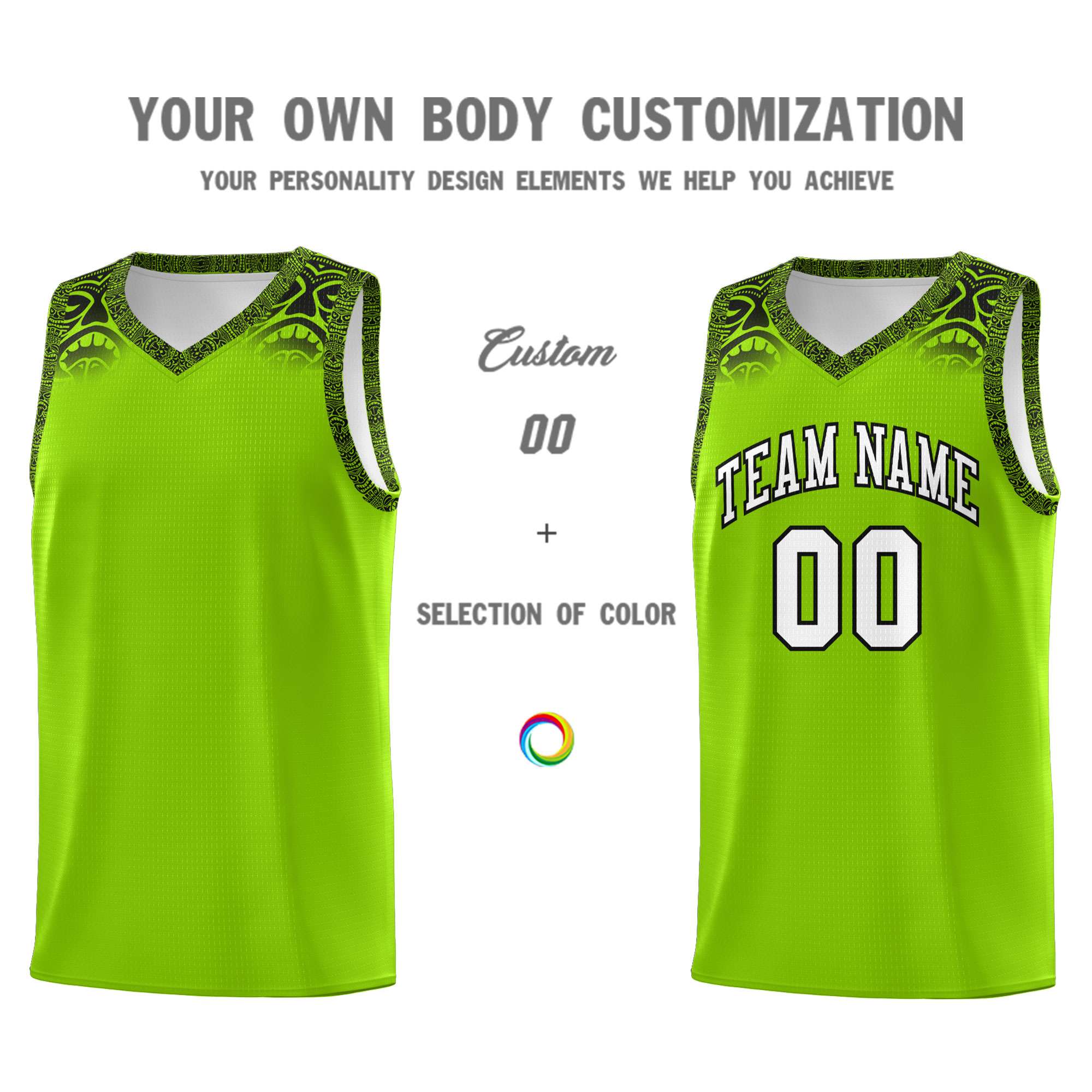 Custom Green Black Personalized Indians Print Sets Sports Uniform Basketball Jersey