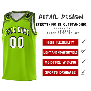 Custom Green Black Personalized Indians Print Sets Sports Uniform Basketball Jersey