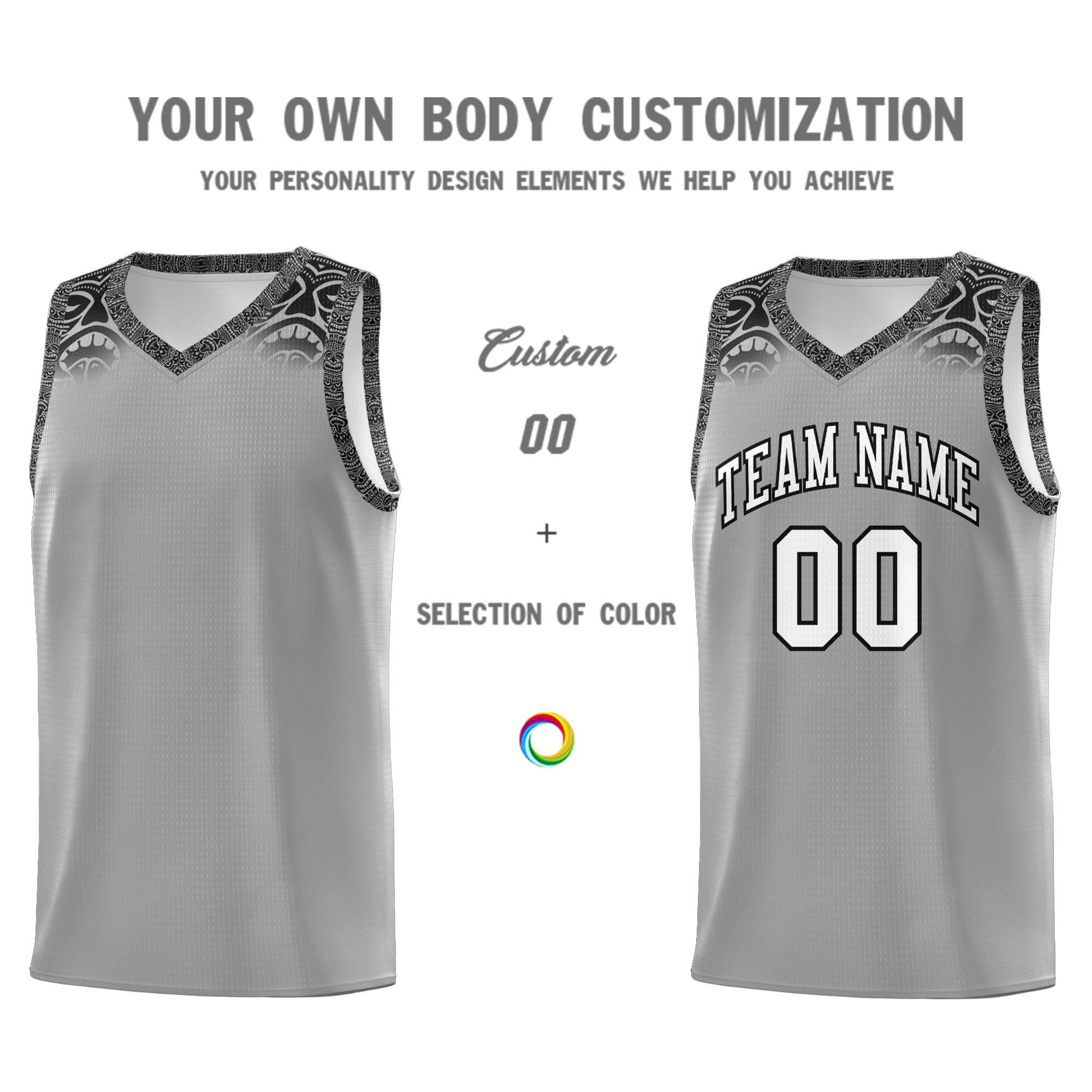 Custom Dark Gray Black Personalized Indians Print Sets Sports Uniform Basketball Jersey