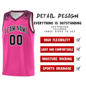 Custom Pink Black Personalized Indians Print Sets Sports Uniform Basketball Jersey