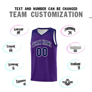 Custom Purple Royal Personalized Indians Print Sets Sports Uniform Basketball Jersey