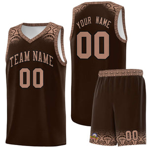 Custom Brown Teabrown Personalized Indians Print Sets Sports Uniform Basketball Jersey