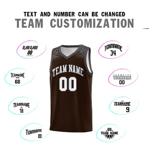 Custom Brown Dark Gray Personalized Indians Print Sets Sports Uniform Basketball Jersey