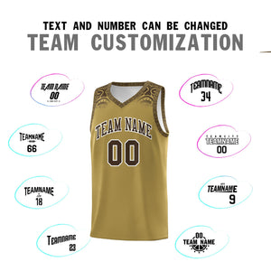 Custom Desert Yellow Brown Personalized Indians Print Sets Sports Uniform Basketball Jersey