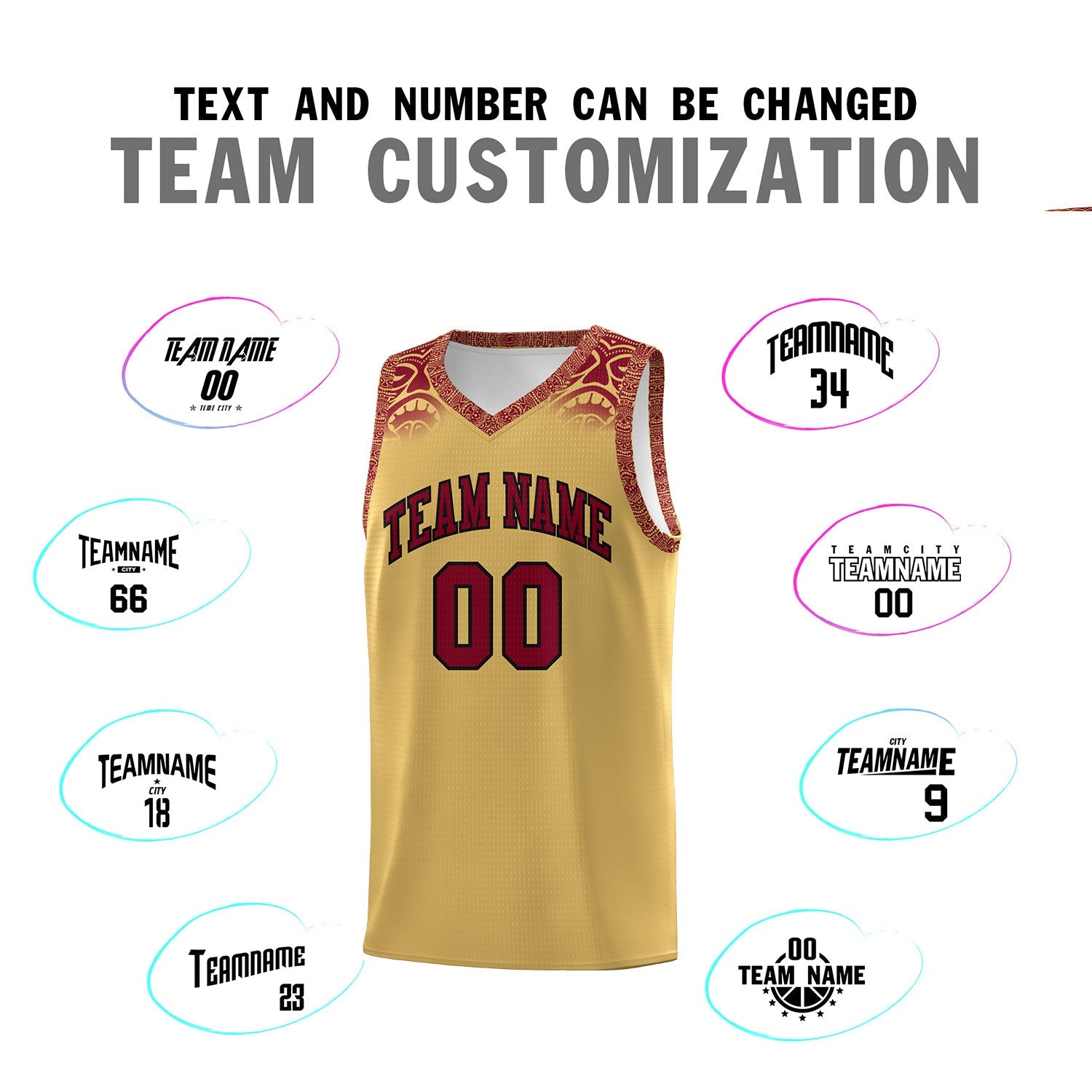 Custom Khaki Crimson Personalized Indians Print Sets Sports Uniform Basketball Jersey