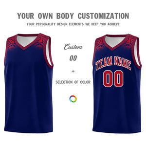 Custom Royal Red Personalized Indians Print Sets Sports Uniform Basketball Jersey