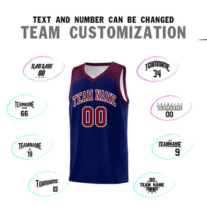 Custom Royal Crimson Personalized Indians Print Sets Sports Uniform Basketball Jersey