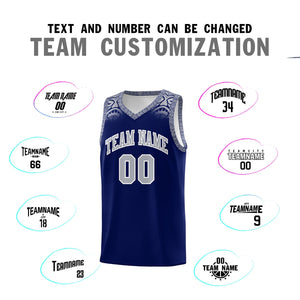 Custom Royal Gray Personalized Indians Print Sets Sports Uniform Basketball Jersey