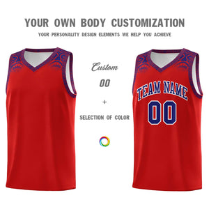 Custom Red Purple Personalized Indians Print Sets Sports Uniform Basketball Jersey