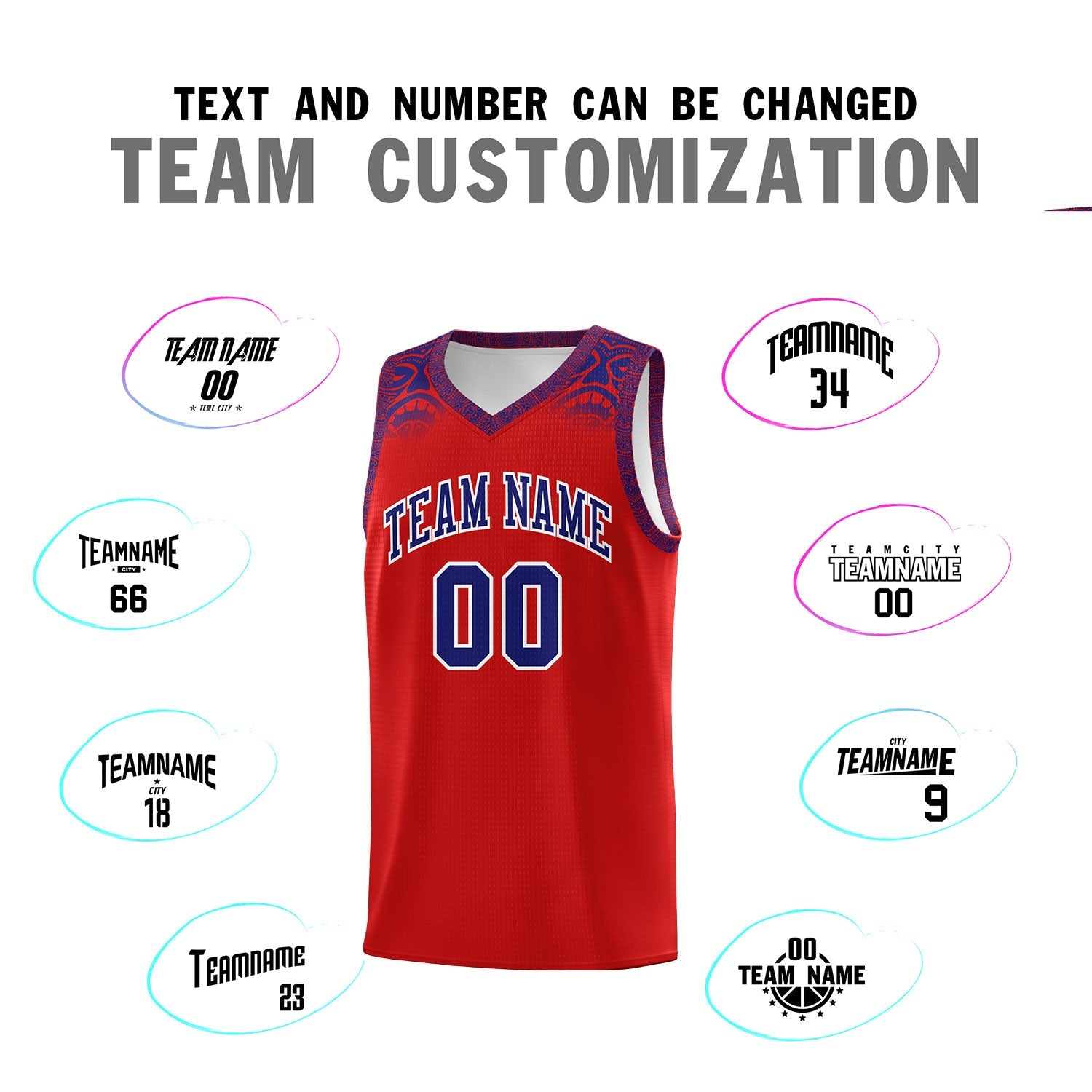 Custom Red Purple Personalized Indians Print Sets Sports Uniform Basketball Jersey