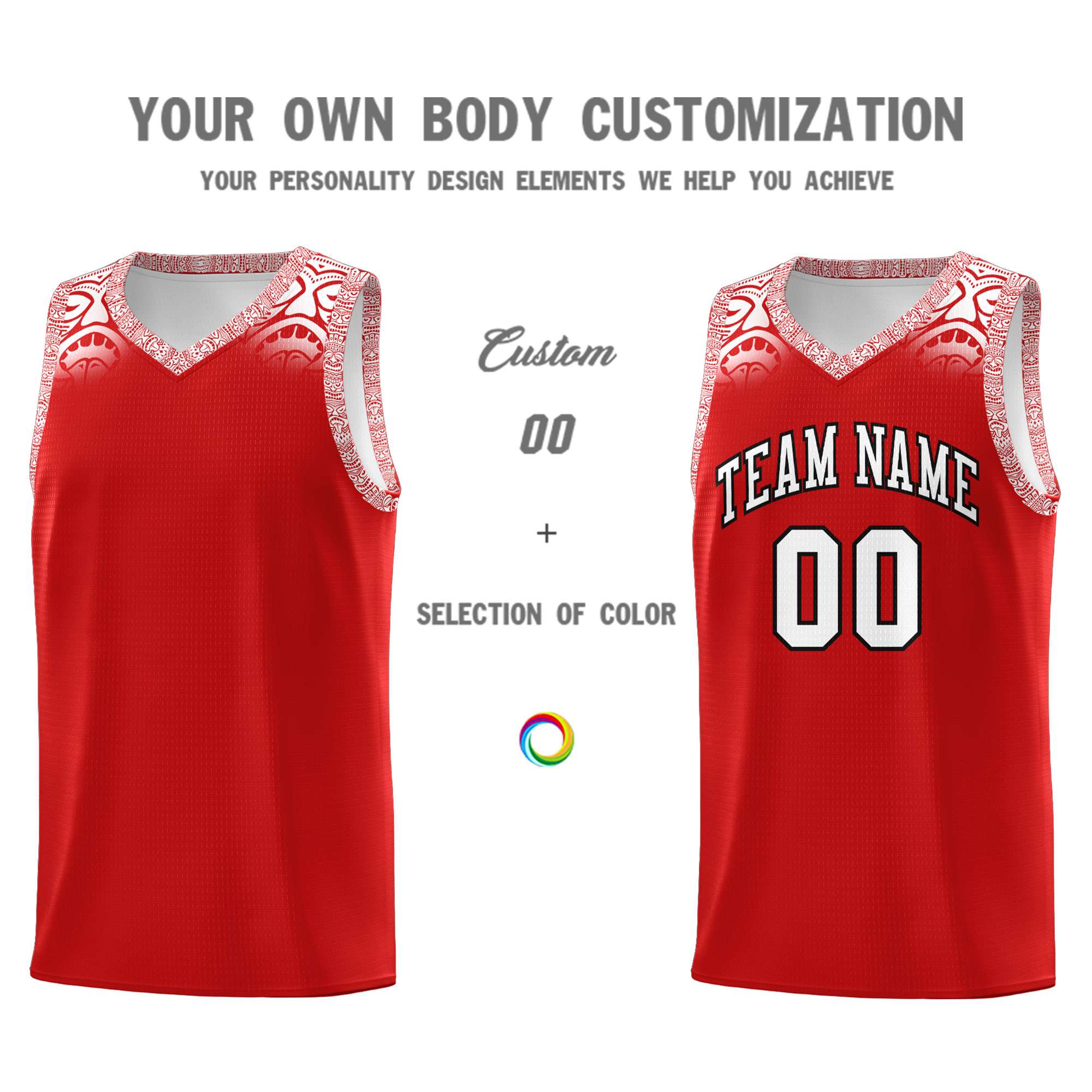 Custom Red White Personalized Indians Print Sets Sports Uniform Basketball Jersey