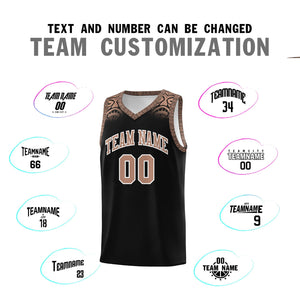 Custom Black Teabrown Personalized Indians Print Sets Sports Uniform Basketball Jersey