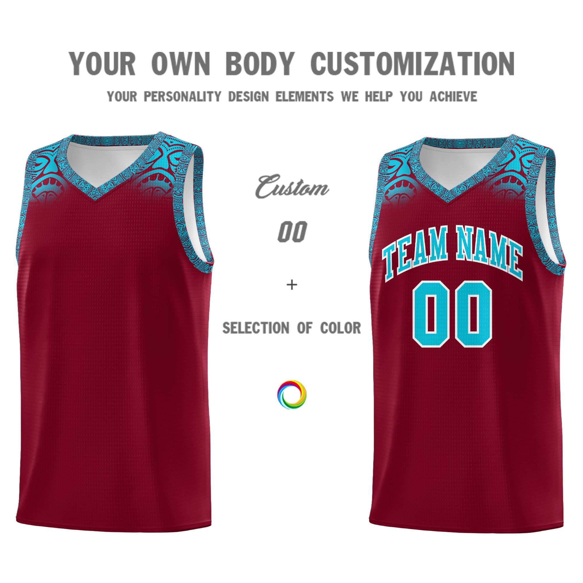 Custom Crimson Sky Blue Personalized Indians Print Sets Sports Uniform Basketball Jersey