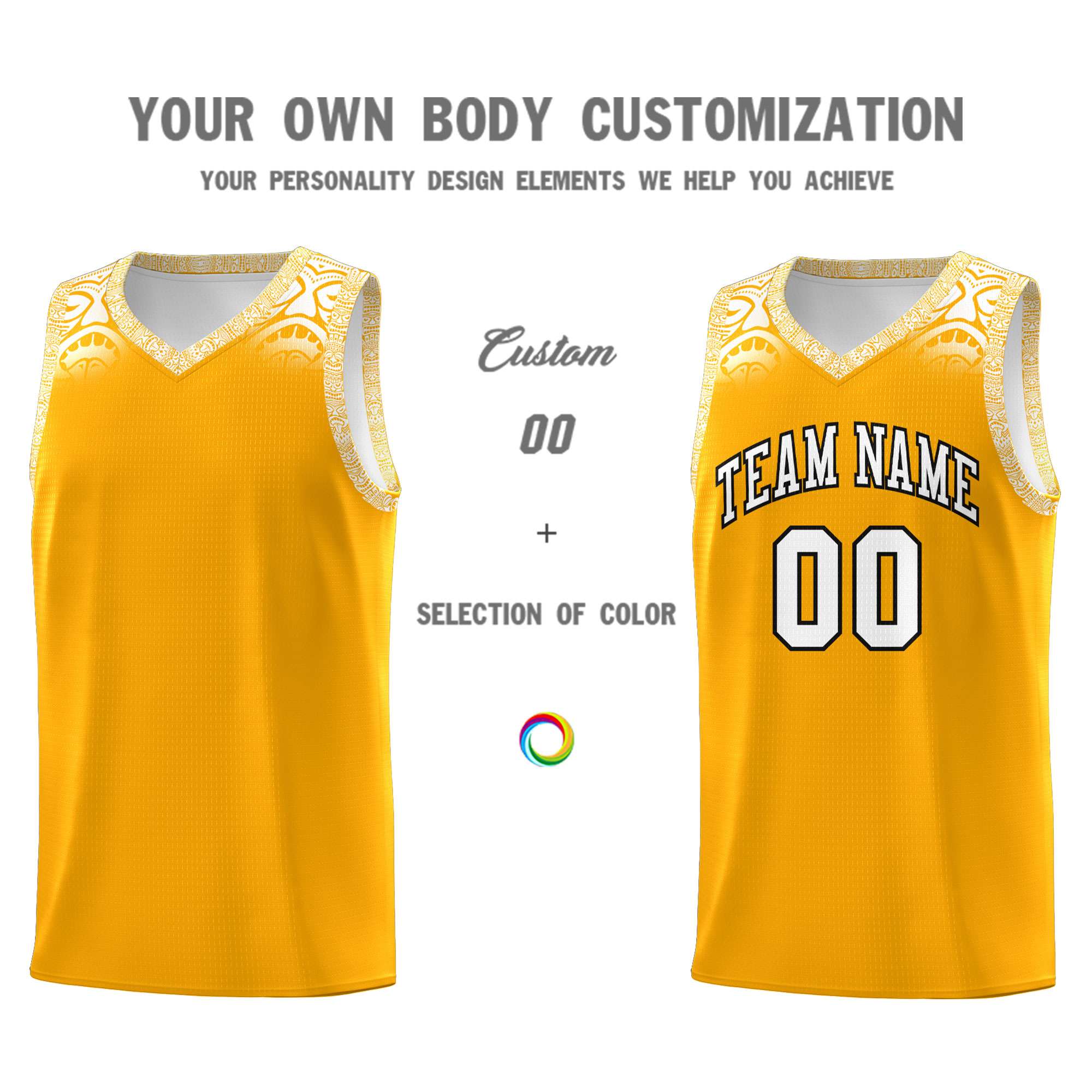 Custom Yellow White Personalized Indians Print Sets Sports Uniform Basketball Jersey