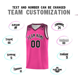 Custom Pink Black Personalized Indians Print Sets Sports Uniform Basketball Jersey