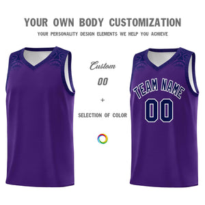 Custom Purple Royal Personalized Indians Print Sets Sports Uniform Basketball Jersey