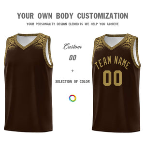 Custom Brown Desert Yellow Personalized Indians Print Sets Sports Uniform Basketball Jersey