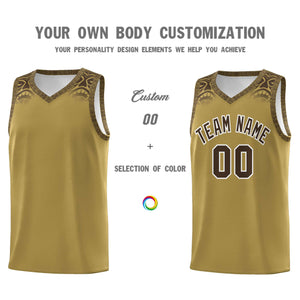 Custom Desert Yellow Brown Personalized Indians Print Sets Sports Uniform Basketball Jersey