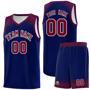 Custom Royal Crimson Personalized Indians Print Sets Sports Uniform Basketball Jersey