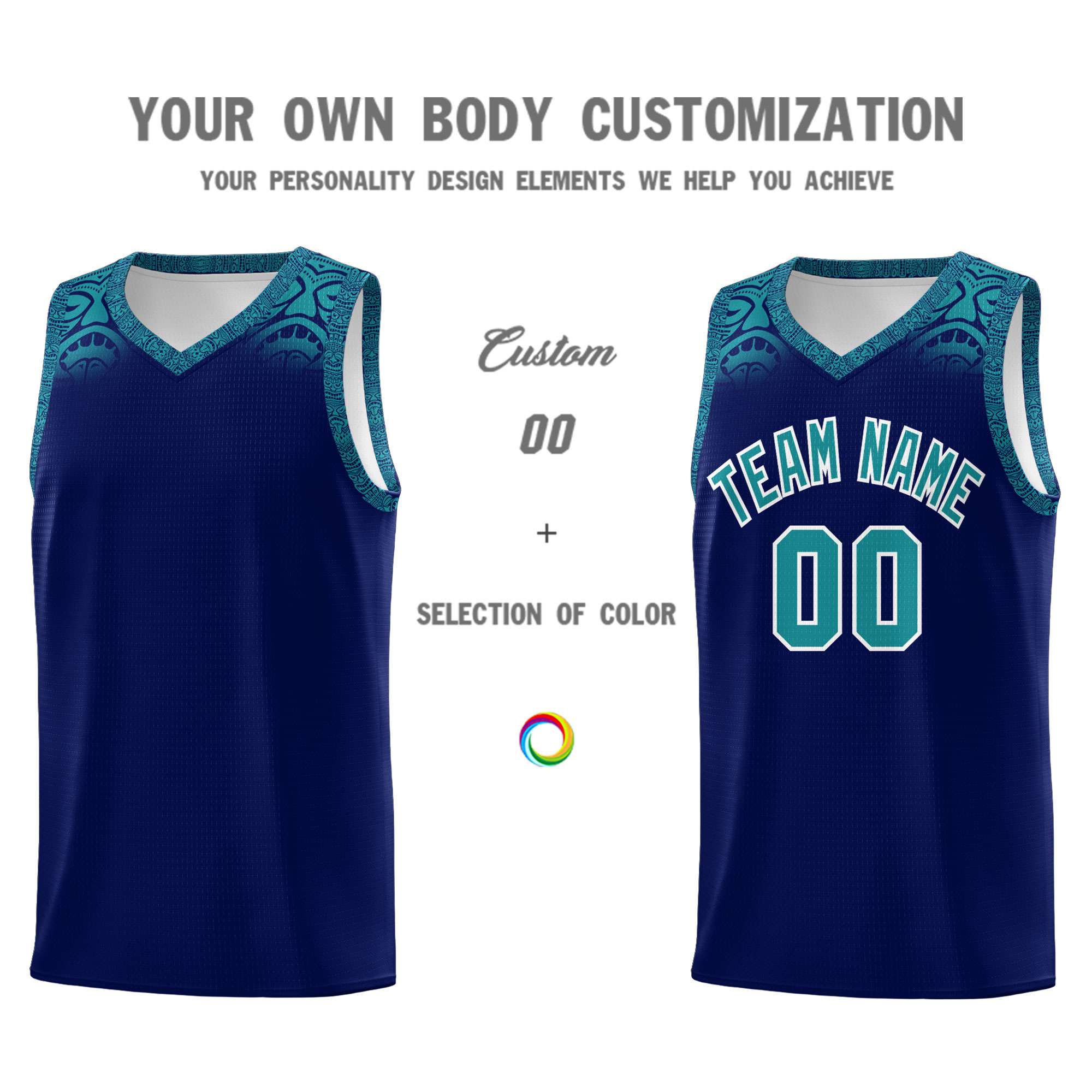 Custom Royal Aqua Personalized Indians Print Sets Sports Uniform Basketball Jersey