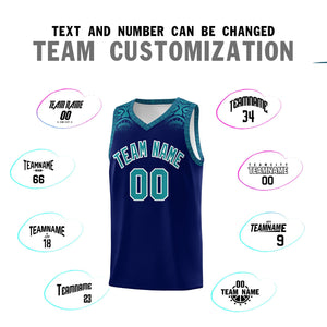 Custom Royal Aqua Personalized Indians Print Sets Sports Uniform Basketball Jersey