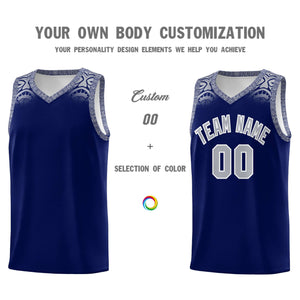 Custom Royal Gray Personalized Indians Print Sets Sports Uniform Basketball Jersey