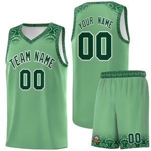 Custom Green Green Personalized Indians Print Sets Sports Uniform Basketball Jersey