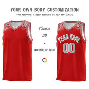 Custom Red Gray Personalized Indians Print Sets Sports Uniform Basketball Jersey