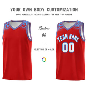 Custom Red Powder Blue Personalized Indians Print Sets Sports Uniform Basketball Jersey