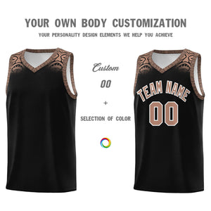 Custom Black Teabrown Personalized Indians Print Sets Sports Uniform Basketball Jersey