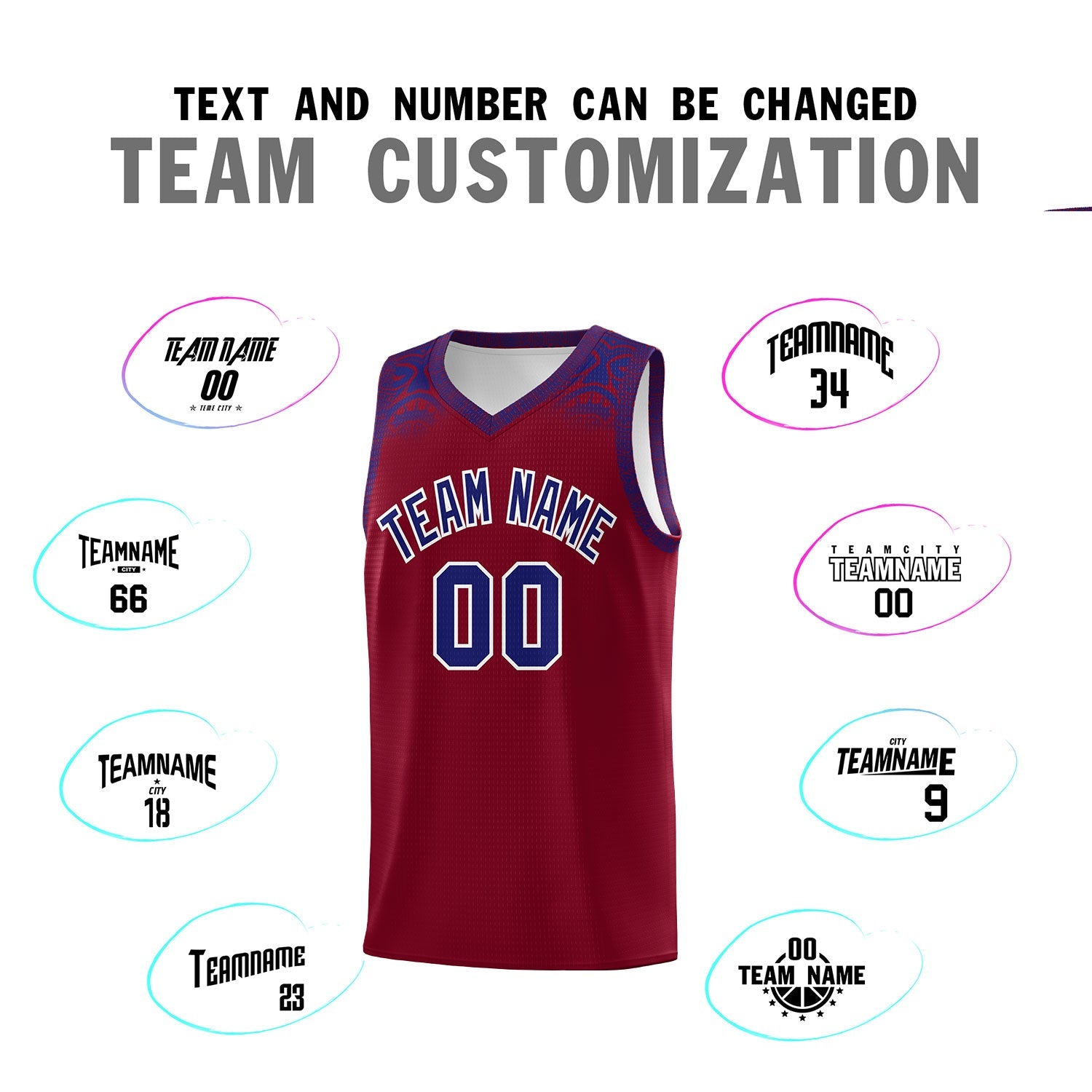 Custom Crimson Royal Personalized Indians Print Sets Sports Uniform Basketball Jersey