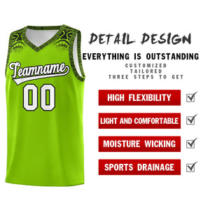 Custom Green Black Personalized Indians Print Sets Sports Uniform Basketball Jersey