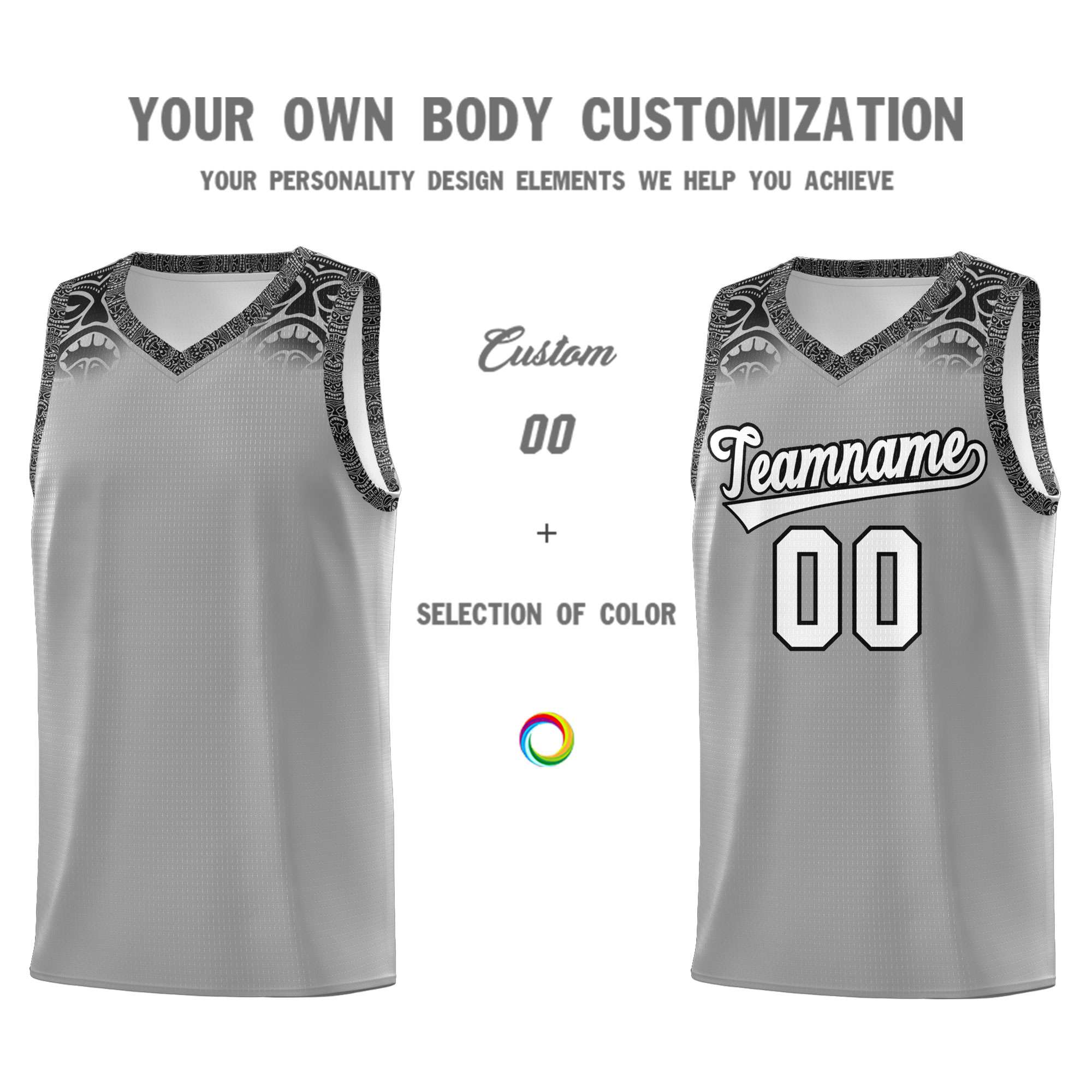 Custom Dark Gray Black Personalized Indians Print Sets Sports Uniform Basketball Jersey