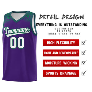 Custom Purple Kelly Green Personalized Indians Print Sets Sports Uniform Basketball Jersey