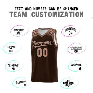 Custom Brown Teabrown Personalized Indians Print Sets Sports Uniform Basketball Jersey