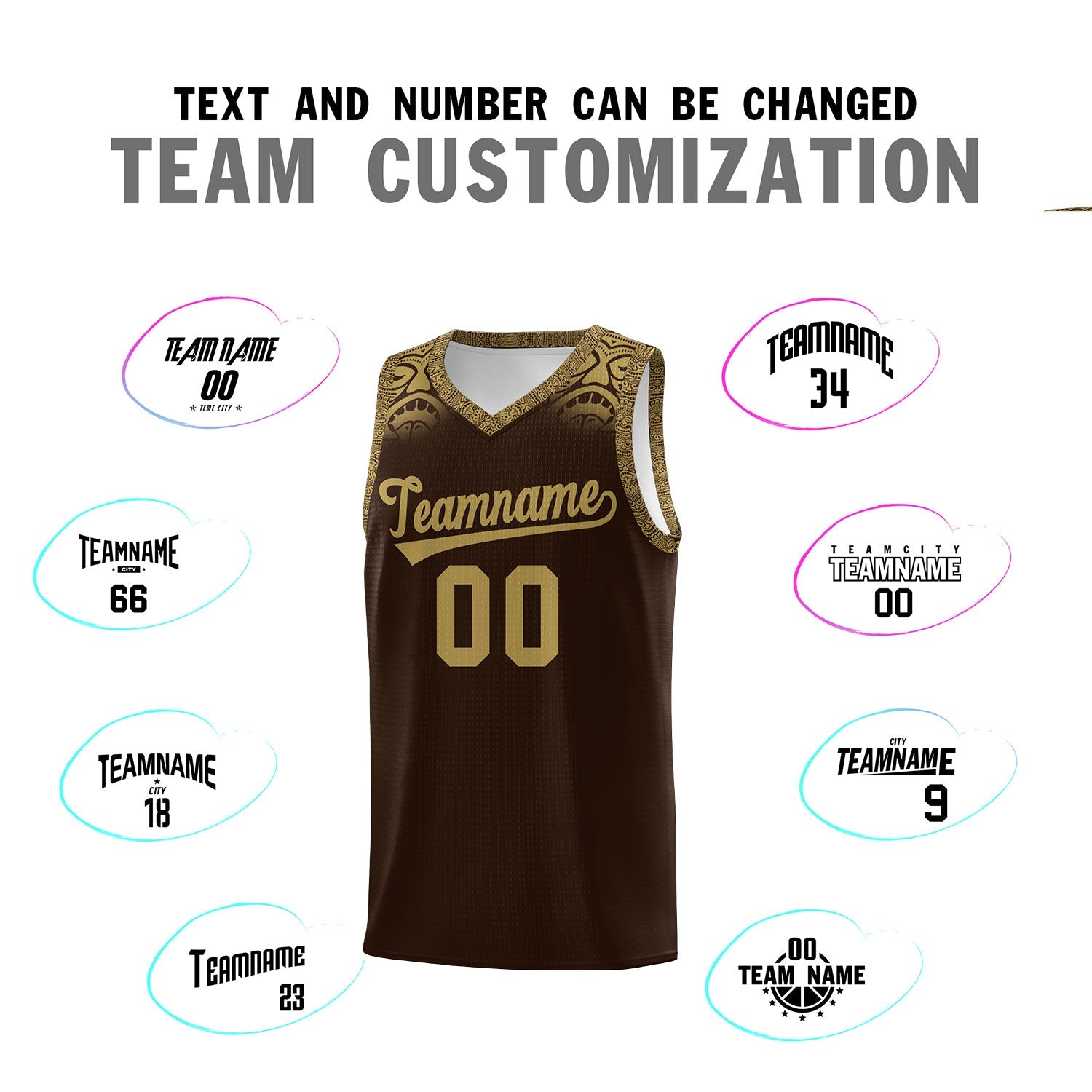 Custom Brown Desert Yellow Personalized Indians Print Sets Sports Uniform Basketball Jersey