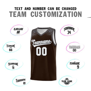 Custom Brown Dark Gray Personalized Indians Print Sets Sports Uniform Basketball Jersey