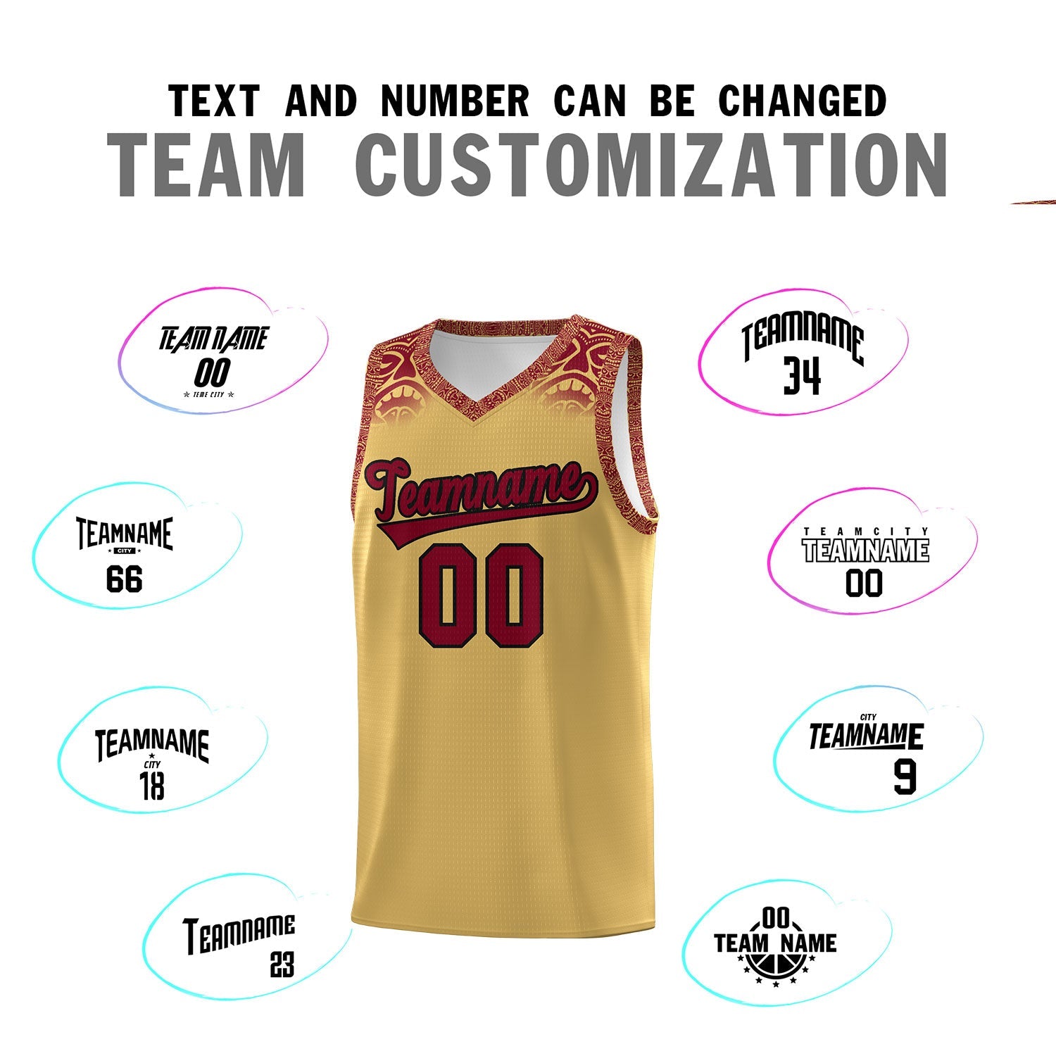 Custom Khaki Crimson Personalized Indians Print Sets Sports Uniform Basketball Jersey