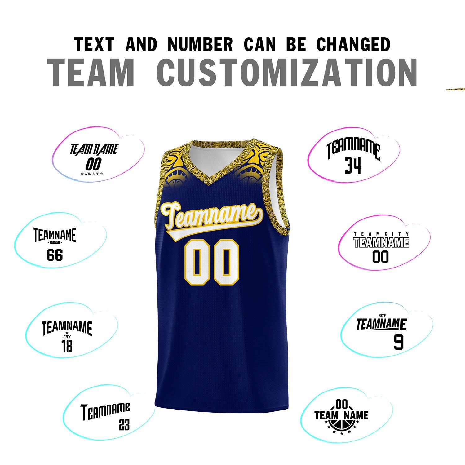 Custom Royal Gold Personalized Indians Print Sets Sports Uniform Basketball Jersey