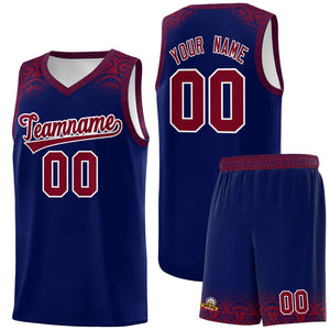 Custom Royal Crimson Personalized Indians Print Sets Sports Uniform Basketball Jersey