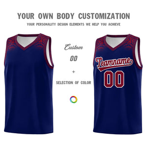 Custom Royal Crimson Personalized Indians Print Sets Sports Uniform Basketball Jersey