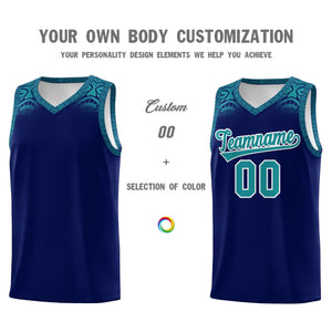 Custom Royal Aqua Personalized Indians Print Sets Sports Uniform Basketball Jersey