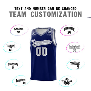 Custom Royal Gray Personalized Indians Print Sets Sports Uniform Basketball Jersey