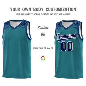 Custom Aqua Royal Personalized Indians Print Sets Sports Uniform Basketball Jersey