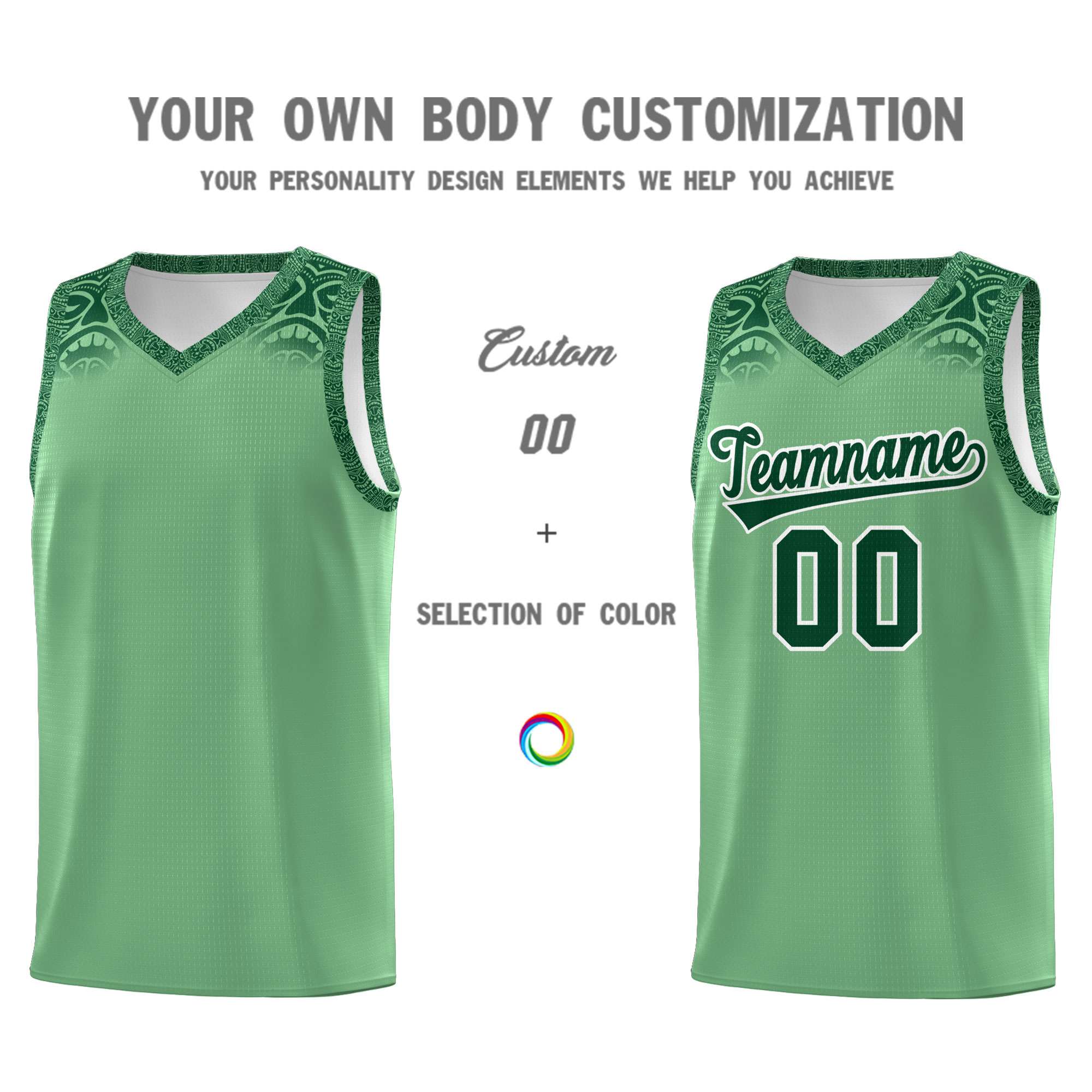 Custom Green Green Personalized Indians Print Sets Sports Uniform Basketball Jersey