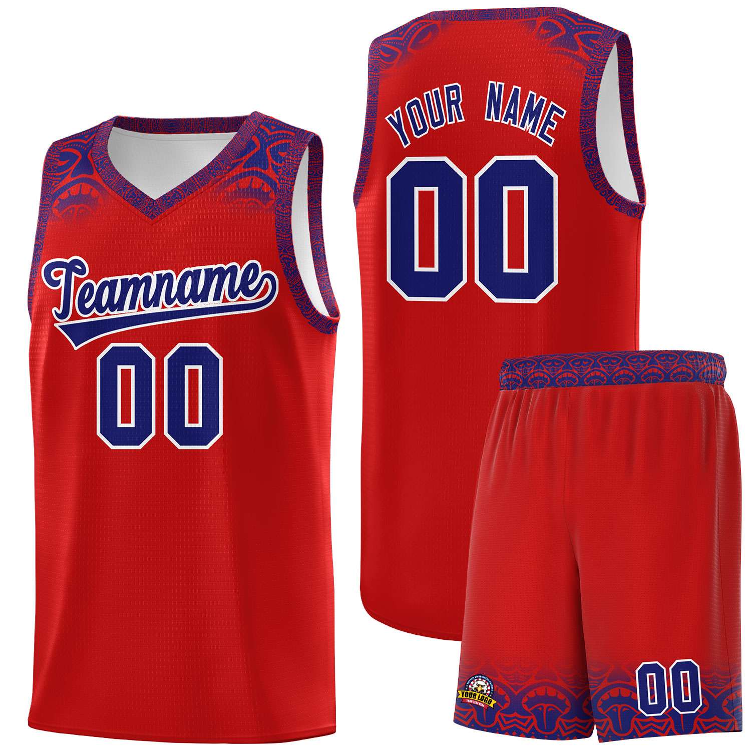 Custom Red Purple Personalized Indians Print Sets Sports Uniform Basketball Jersey